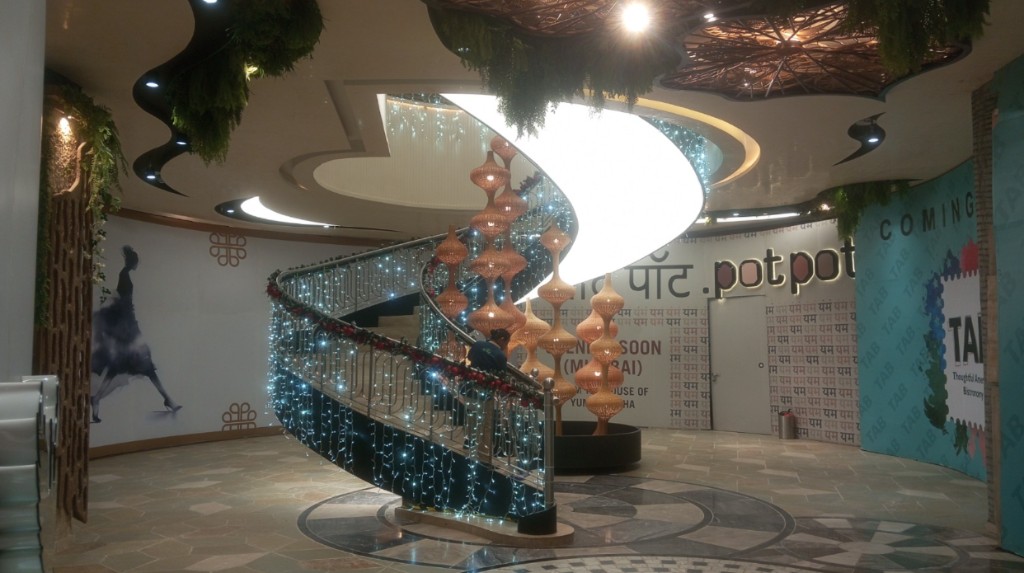 Pot Pot - Yum Indian Dining entrance and spiral staircase